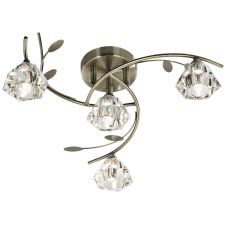 Sierra - 4 Light Semi-Flush, Antique Brass, Clear Glass