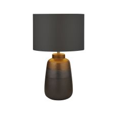 Searchlight 2739 Single Table Lamp Navy/Bronze Ceramic With Dark Grey Shade Finish