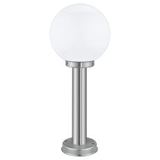 Nisia 1 Light E27 Outdoor IP44 Stainless Steel Pedestal With Satinated Glass
