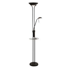 Wireless LED Integrted Mother And Child Floor Lamp With Adjustable Reading Light And USB Matt Black