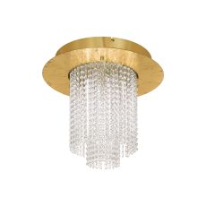 Vilalones 10 Light LED Integrated, 43W, Double Insulated, 220V Gold Coloured Flush With Crystal