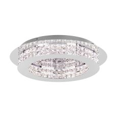 Principe 10 Light LED Integrated, 31.5W, Double Insulated, 220V Polished Chrome Flush With Crystal