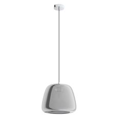 Albarino 1 Light Adjustable Double Insulated E27 Pendant Polished Chrome With Glass Vaporized