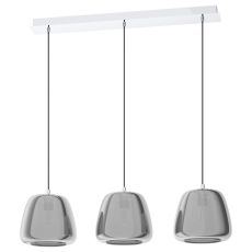 Albarino 3 Light Adjustable Pendant Polished Chrome E27 With Glass Vaporized