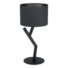 Balnario 1 Light, Double Insulated Table Lamp E27 Black With Fabric