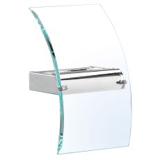 Wall Bracket LED, Bevelled Curved Glass, Chrome