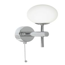 Global - 1 Light (G9 LED) IP44 Wall Bracket, Chrome, Opal Glass