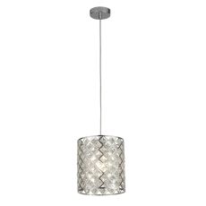 Tennessee 1 Light Pendant, Chrome With Crystal Glass