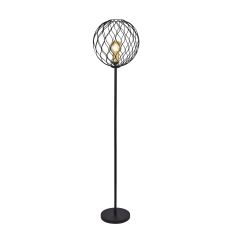 Finesse Single Floor Lamp Wavey Bar Detail/Black/Gold Lampholders Finish