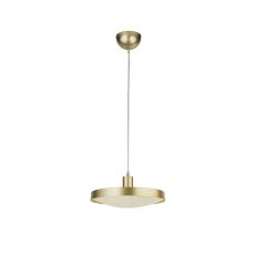 Saucer Single LED Pendant Gold/Crystal Sand Diffuser Finish