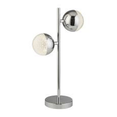 Searchlight 5087CC Marbles Double Table Lamp Polished Chrome With Crystal Sand Finish