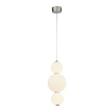 3 Light LED Single Pendant Polished Chrome/Opal Glass Shade Finish