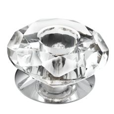 Flush - Downlighter - 1 Light Chrome/Clear Diamond Glass