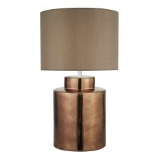 Artisan 1 Light Bronze Table Lamp, Brown Shade