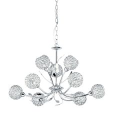 Bellis II - 9 Light Ceiling, Chrome, Clear Glass Deco Shade