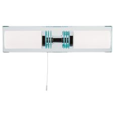 Lima - Bathroom - 2 Light (G9 LED) Chrome/Glass Mirrored Backplate Wall Bracket IP44