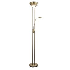 4329AB Mother & Child - Antique Brass Floor Standard Lamp Double Dimmer (No Bulbs Included)