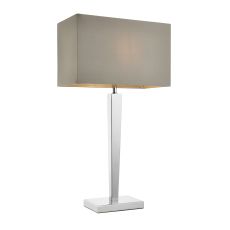 Endon MORETO Moreto Single Table Lamp Polished Chrome Plate/Grey Fabric Finish