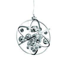 Endon MUNI-CH Muni Single LED Pendant Polished Chrome Plate with Clear/Frosted Finish