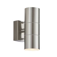 Endon EL-40095 Canon Double Outdoor Wall Light Polished Stainless Steel/Polished Chrome Finish