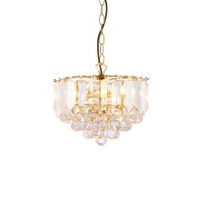 Endon FARGO-12BP Fargo 3 Light Pendant Brass Plate/Clear Acrylic Finish