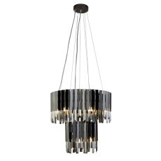 Rotunda 9 Light G9 Adjustable Pendant Polished Chrome With Smoked Crystal