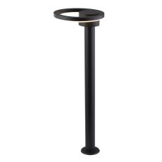 Single Outdoor LED Pedestal Black/Frosted Diffuser Finish