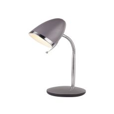 Single Table Lamp Grey/Polished Chrome Finish
