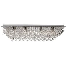 Hanna 8 Light Chrome Rectangle Flush- Crystal Ball