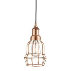 Bell Cage 1 Light Copper Cage Pendant