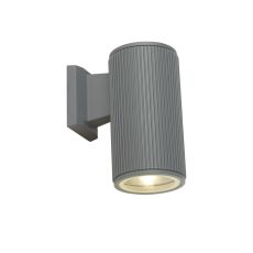 Single Outdoor Wall Light Grey/Clear Glass Diffuser Finish