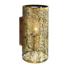 Secret Gardan 1 Light E14 Antiqur Brass Patterened Wall Light