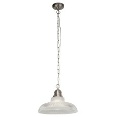 Bistro III - 1 Light Pendant, Satin Silver, Pilotphane Glass