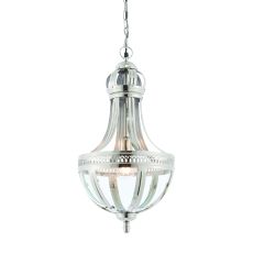 Vienna 1 Light E27 Bright Nickel Adjustable Ceiling Pendant With Clear Glass