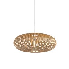 Bali 1 Light E27 Adjustable Pendant Bamboo Shade