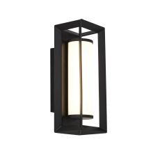 Single Rectangular 200mm LED IP44 Wall Light Matt Black Finish