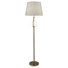 Vegas LED 1 Light Floor Light, Antique Brass With Oatmeal Shade