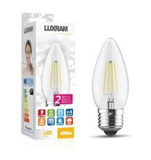(Pack Of 5) Value Classic LED Candle E27 4W Warm White 2700K, 400lm, Clear Finish