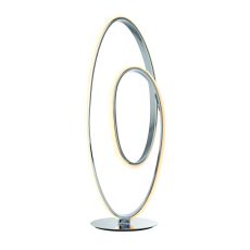 Aria 1 Light 16W 900lm LED Integrated Polished Chrome Loop Table Lamp With In-line Switch & With White Diffuser