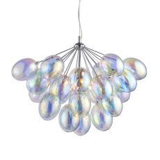 Infinity 6 Light G9 Polished Chrome Adjustable Pendant Polished With Reflective Italisbonscent Glass Shades