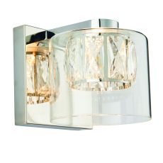 Vascota 1 Light G9 Polished Chrome Wall Light With Clear Crystals In A Clear Glass Shade
