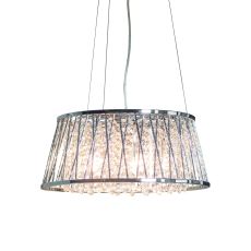 Sophia 5 Light G9 Polished Chrome Adjustable Pendant With Clear Crystal Details