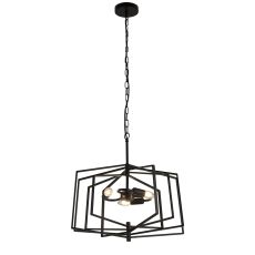 Searchlight 7793BK Slinky 3 Light Pendant Metal Matt Black Finish