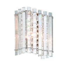 Hanna 1 Light G9 Polished Chrome Wall Light Filled With Faceted Glass Droplets & K5 Reflective Clear Crystals