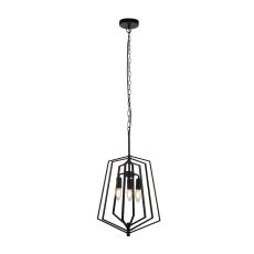 Searchlight 7973BK Slinky 3 Light Pendant Metal Matt Black Finish