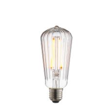 Ribb E27 4W 450lm LED Pear Shaped Bulb In Clear Glass