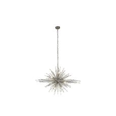 Searchlight 8610-10SS Starburst 10 Light Pendant Satin Silver With Clear Glass Bead Detail Finish