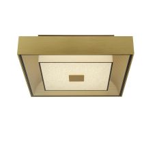 Square LED Flush Light Fitting In Gold With Crystal Sand