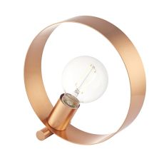 Hoop 1 Light E27 Brushed Copper Table Lamp With Inline Switch