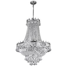 Versailles - 9 Light 52cm Chrome Chandelier Contemporary Wood Crystal